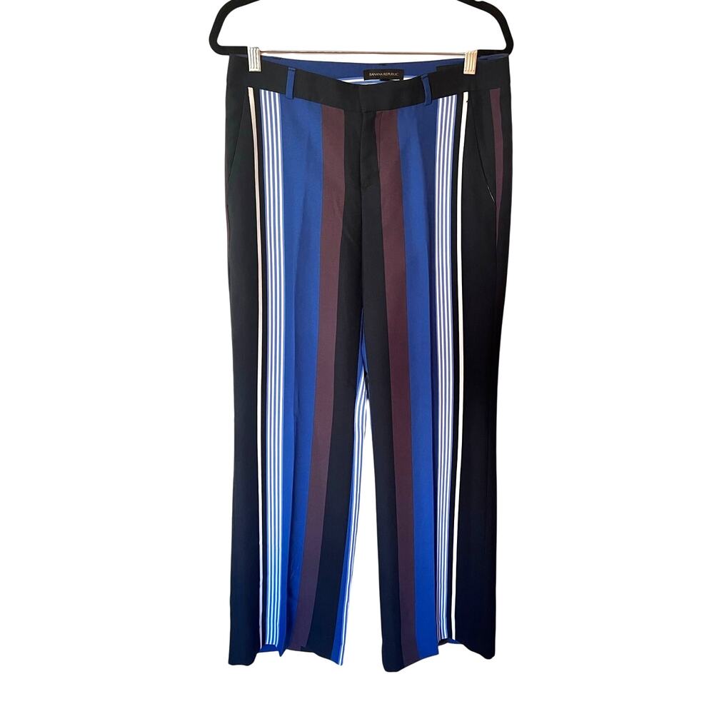 Banana Republic Blake Wide Leg Striped Trousers Size 8